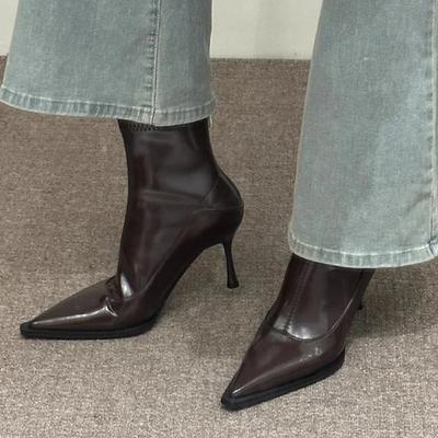 Women Pointed Toe Sexy Ankle Chelsea Boots High Heels Winter Pumps Designer 2024 Fashion New Trend Gladiator Goth Femme Zapatos