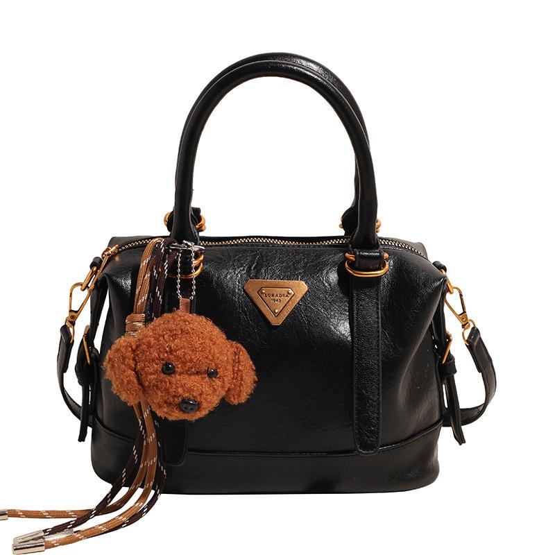 Winter Maillard retro portable bowling bag women's 2025 new fashion commuter versatile messenger pillow bag