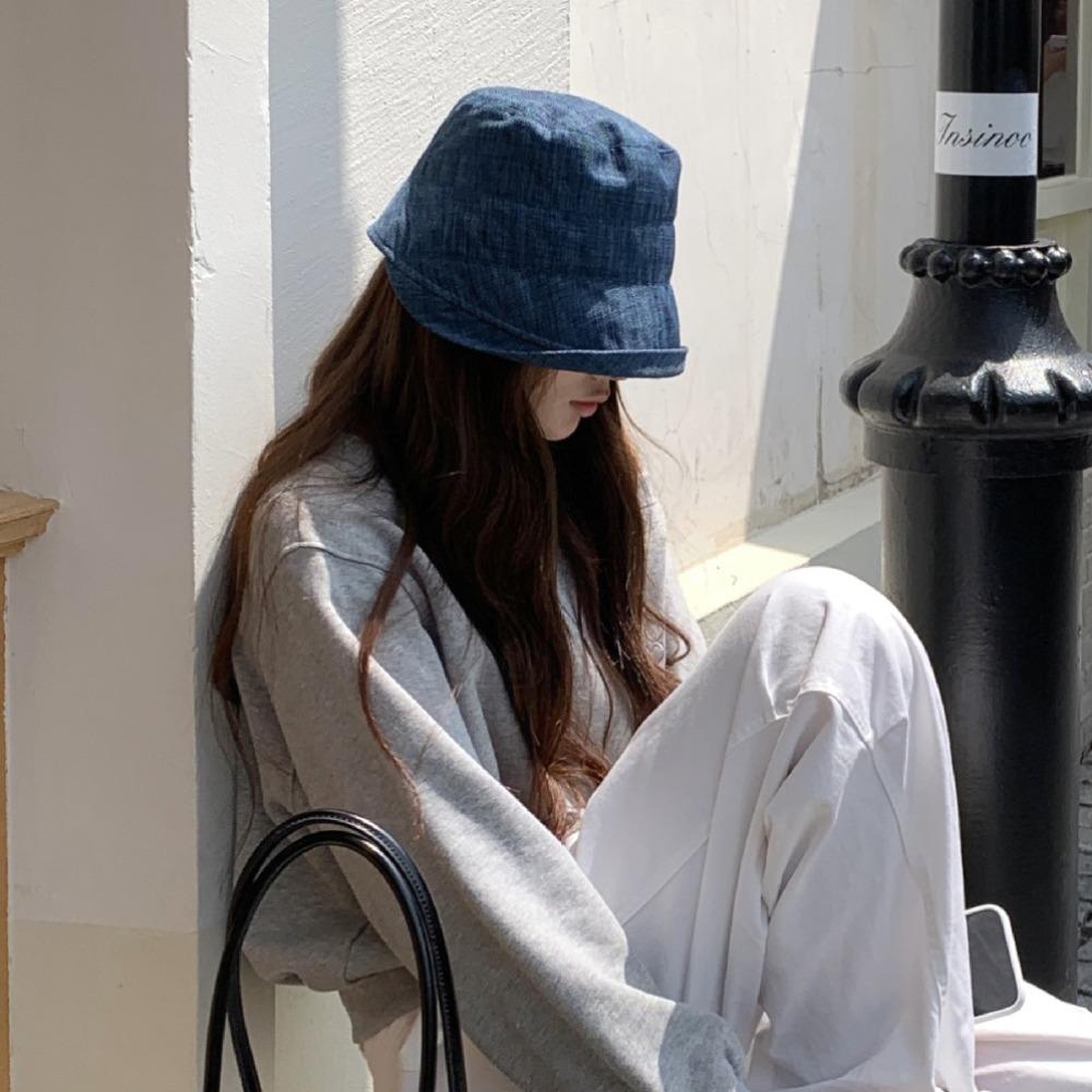 Quick-dry Flax Sun Hat Sunscreen Japanese Style Bucket Cap Fashion Roll Rim Fisherman Hat  Camping