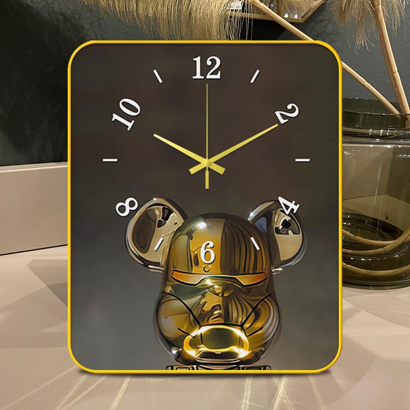 Modern Household Clock Desktop Decoration Ornaments Crystal Porcelain Bedroom Bedside Table Clock Creative Clock Desktop Desktop