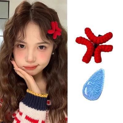2pack Lovely Duckbill Hair Clip Cosplay Anime Hairclip Women Plush Hairpin for Daily Wear and Special Event