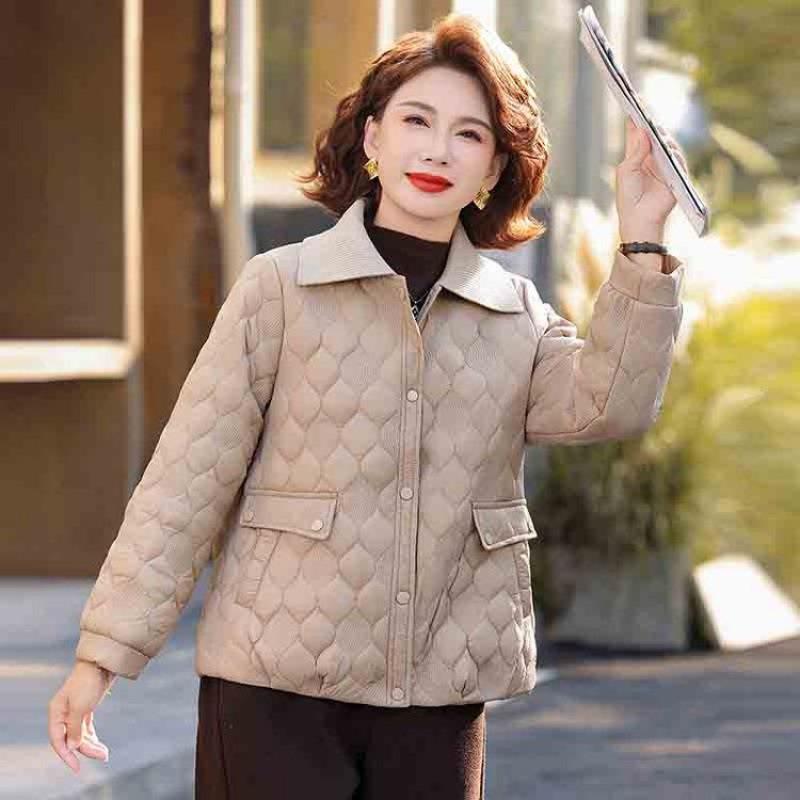 Short autumn and winter cotton jacket, light and thin cotton-padded jacket, old and fashionable autumn and winter cotton-padded jacket for women