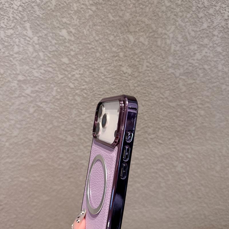 Luxus-Litschi-Textur-Leder Magnetische Handyhülle für iPhone 17Air 16 14 15 Plus 11 12 13 16 17 pro Max Stoßfeste Rückabdeckung