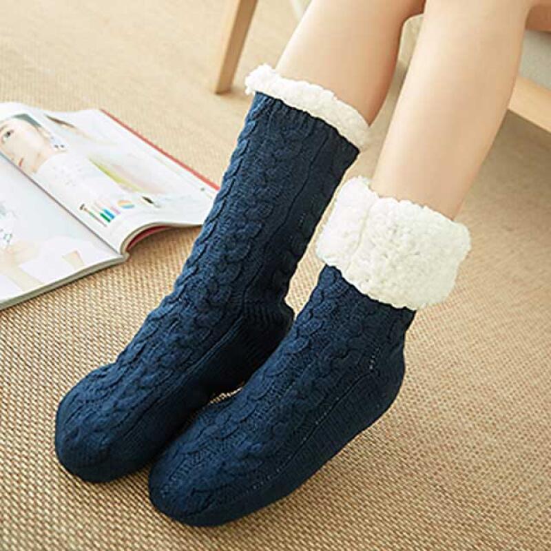 Wool sleep socks for cold hands and feet, winter warmth, anti-slip