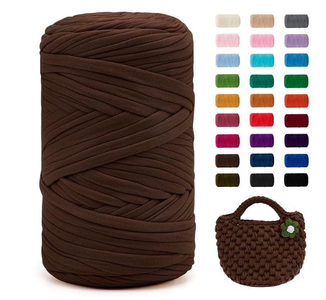 Chunky Large Roll 400g T-shirt Yarn for DIY Knitting, Crochet, Bags & Floor Mats