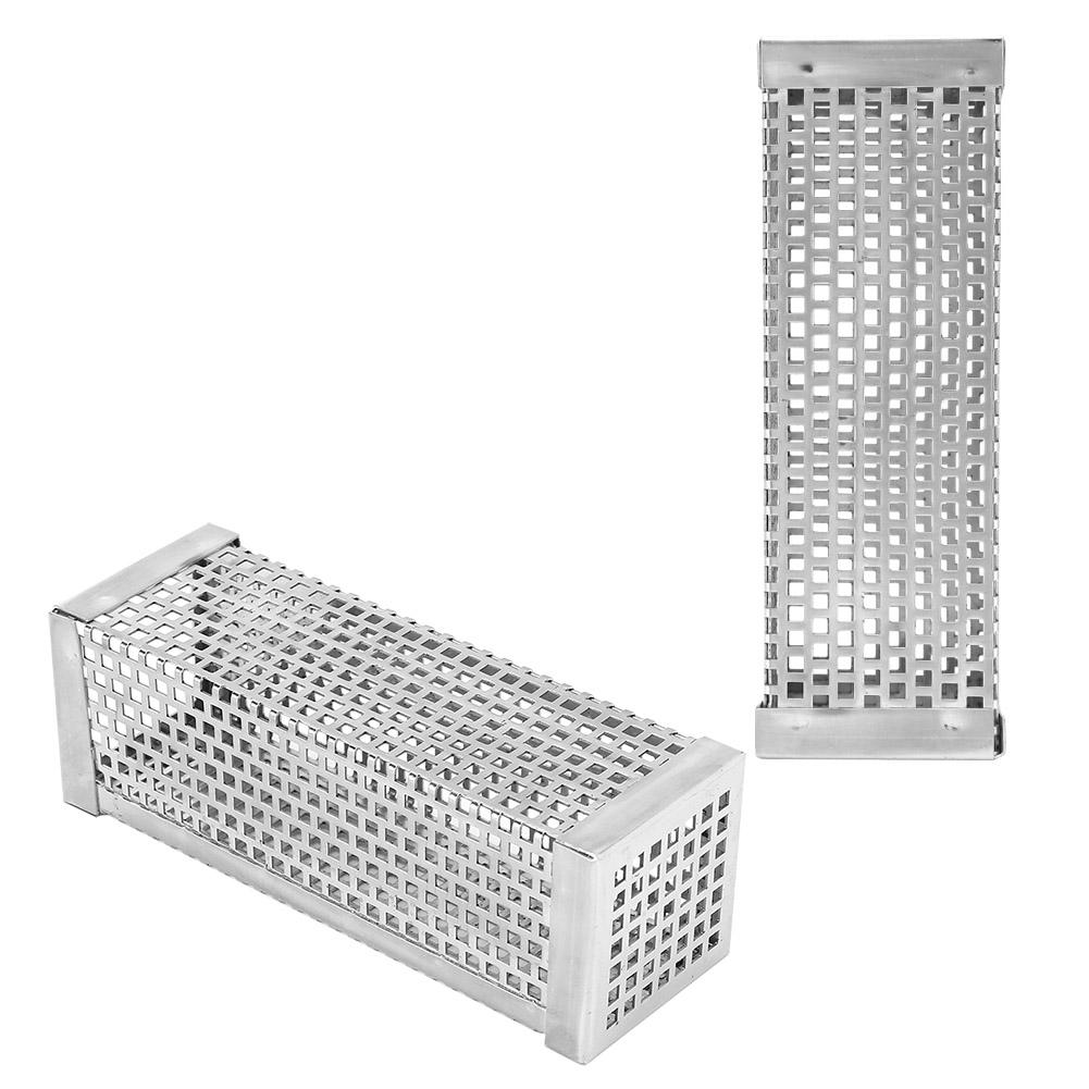 304 Stainless Steel Square BBQ Grill Smoker Tube Tools Outdoor Barbecue Accessory 6in