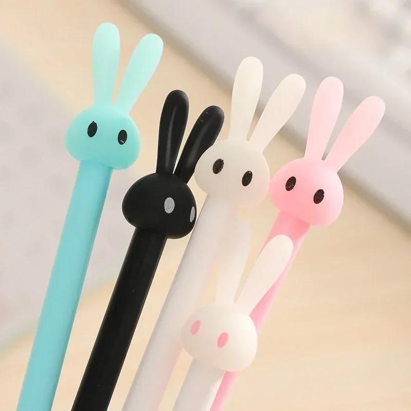 5Pcs Set Rabbit Gel Pens Korean Creative Cartoon Black Student Signature Pen Kawaii School Writing Supplies Office Stationary