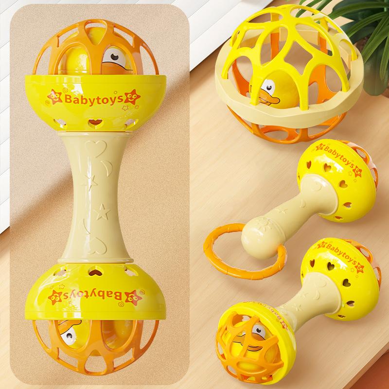 Baby Toy Clutch Ball Rattle Stick Fitness Soft Rubber Ball Newborn Early Education Grip Sand Hammer Toy