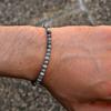 3 Stück Herren Perlenarmband, Vintage Schwarz Weiß Naturstein Perlen Verstellbares Armband, Cooles Schmuckgeschenk für Ihn