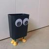 Whimsical Footed Trash Bin with Oversized Eyes - Perfect for Home, Office, or Kitchen!