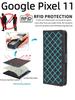 For Google Pixel 11 / Pro / Pro XL Flip Case RFID Tection Dual-Layer Card Slot Soft Silicone External Leather Stand Holder Flip Cover