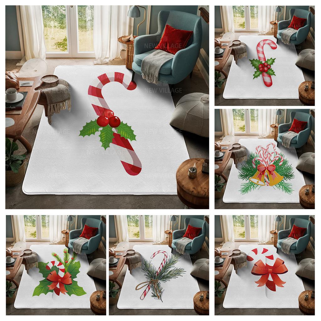 House Entrance Carpet Home Door Mat Living Room Bath Foot Bathroom Non-slip Water Absorption Rugs Bath Merry Christmas Winter