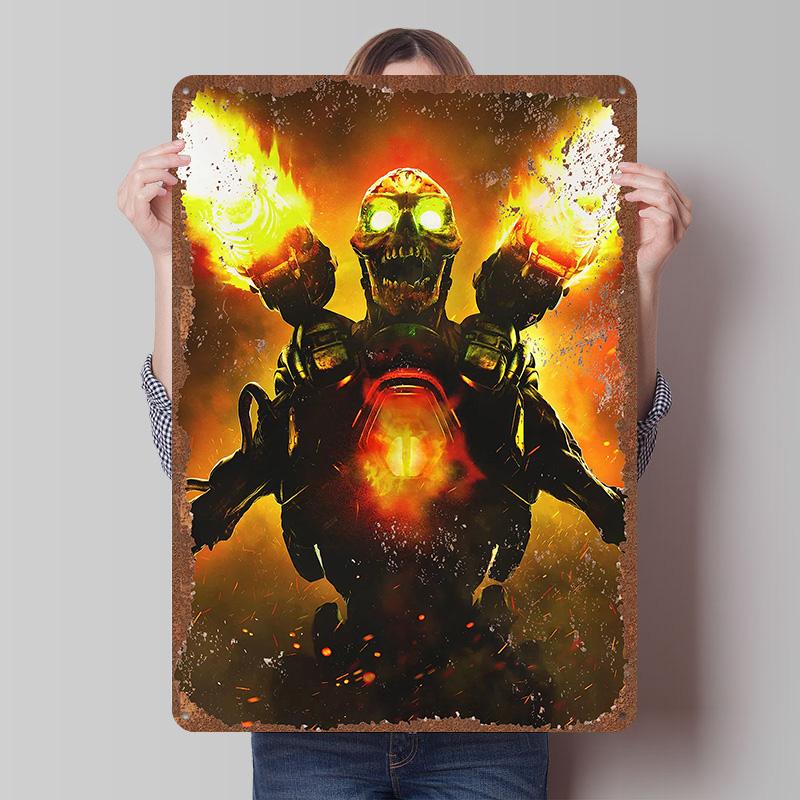 DoomS Tinplate Posters Custom Wall Art Vintage Metal Signs Retro Tin Plaque for Bedroom Decoration Gaming Home Decor Accessories