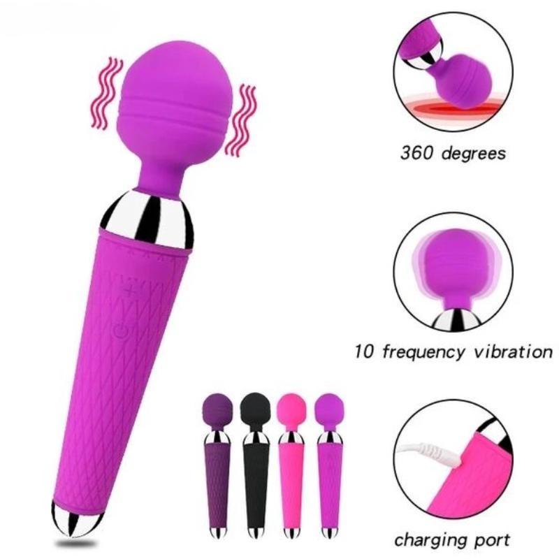 Massage Stick Vibrator Shoulder Foot Neck Back Face Handheld Ladies Massage Vibrator