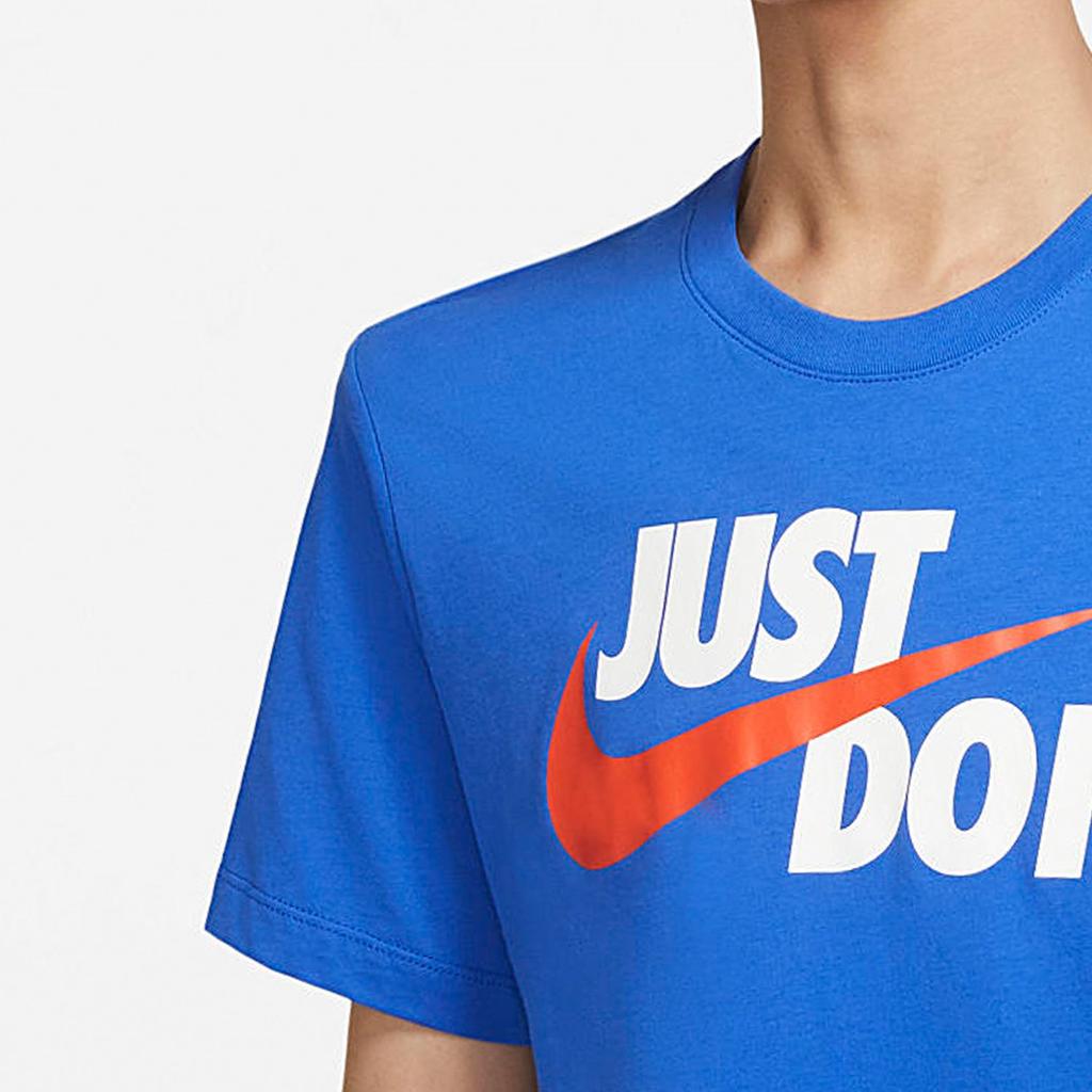 Nike Letter Print Casual Round Neck Short Sleeve T-Shirt Men Tops Royal-Blue DO8907-450