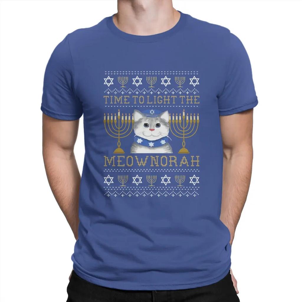 Jewish Unisexorah Light Unisex TShirt Light The Meownorah Jewish Cat Unisexorah Lover Hanukkah Distinctive T Shirt Harajuku  Hipster