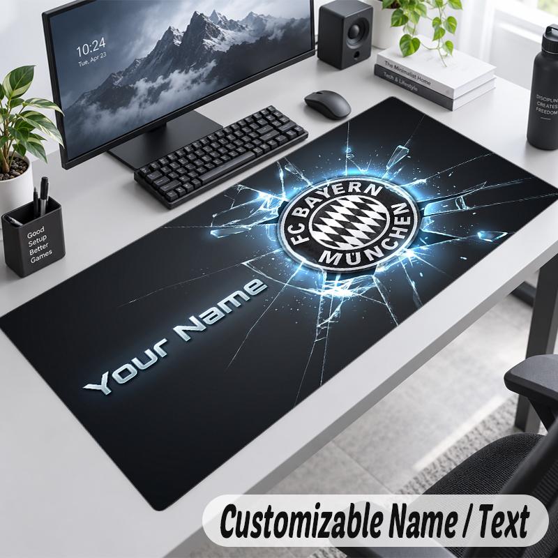 Custom Name Text Mouse Pad Bayern Munich Personalized Desk Pad For Work And Gaming