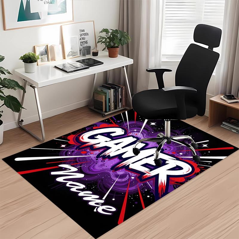 Custom Name Game Controller Printed Carpet, for Office Chair Living Room Bedroom Kitchen Room Decor Gifts.
