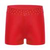 Girls Performance Shorts Sparkling Rhinestones Waistband Figure Skating Dance Gymnastics Bottom