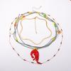 Vintage Stacked Red Shrimp Niche Design Sense Color Beaded Sun Flower Daisy Multi-layer Necklace Women's Necklace