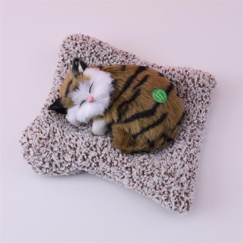 Simulated Kitten Meow Bamboo Charcoal Deodorizing Plush Cushion for Car & Home Decoration