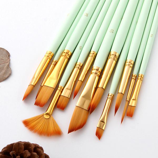 12Pcs Fine Detail Paint Brush Set Double Color Hair Paintbrushes  Drawing Kits