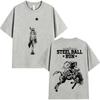 Hot Sale Anime JoJo Bizarre Adventure STEEL BALL RUN Johnny Joestar T-shirt Men Women Graphic Oversized T Shirt Breathable Streetwear Casual Tees