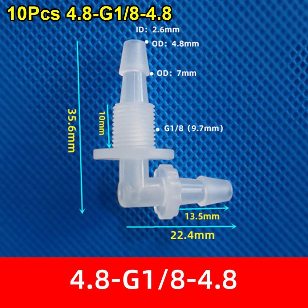 10Pcs M6-G1/2 To 2.4-11.1mm Water Hose Joint for Aquarium Fish Tank Fittings