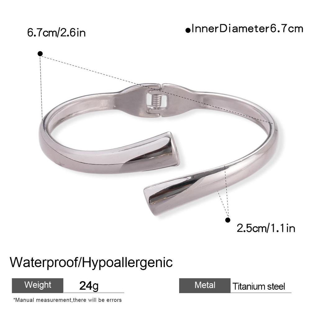 Polished Irregular Snake-Shaped Titanium Steel Bangle - European & American High-End Fashion Bracelet
