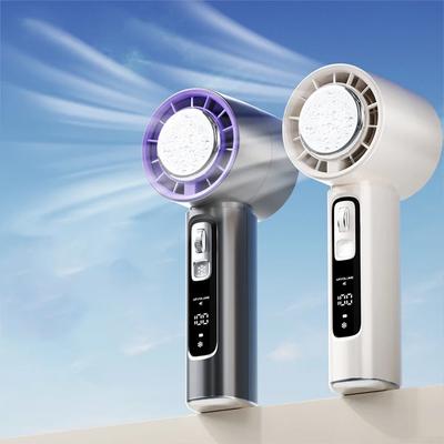 100 Gears Handheld Fan 3000mAh USB Mini Portable Rechargeable High-Speed Turbine Small Camping Fan with Rescue Flashlight