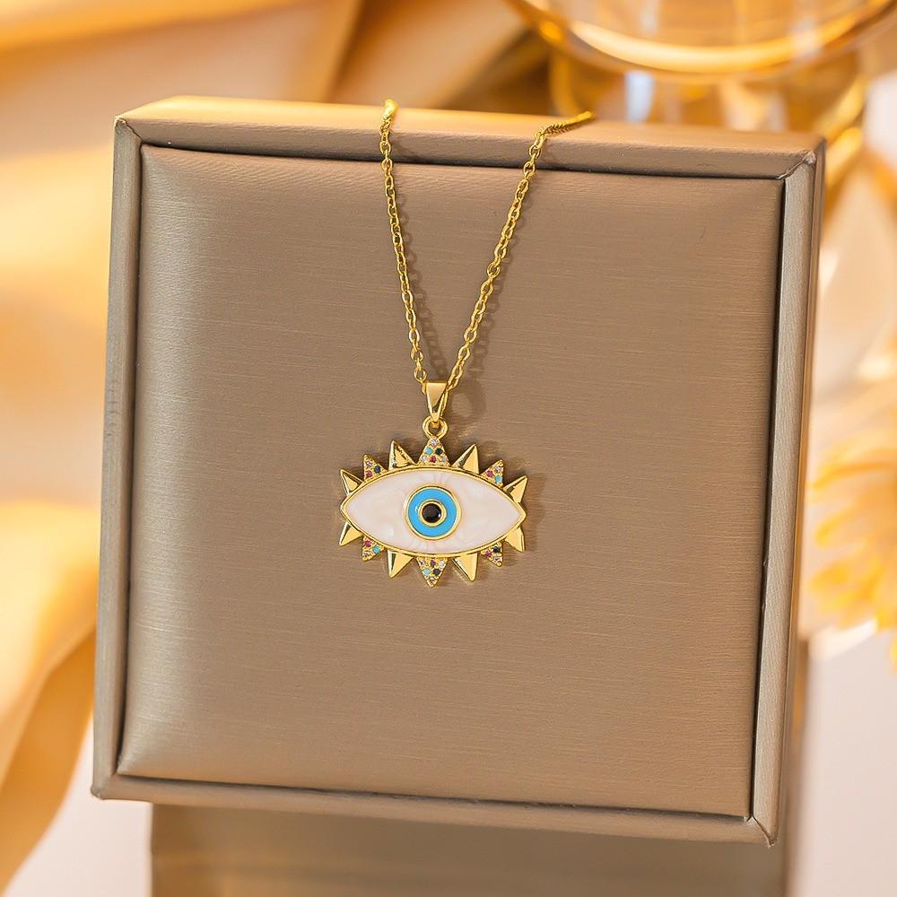 Pendant Glaze Luxury Necklace Pleated Devil's Eye Banquet Clothes Neck Chain  Party Favors