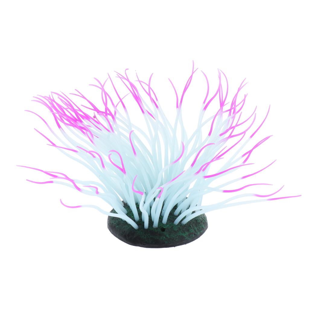 

Vivid Silicone Sea Anemone Glowing Artificial Aquarium Decor Coral Ornament for Creative Fish Tank Design фіолетовий