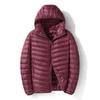 Men's Lightweight Hooded Down Cotton Jacket for Year-Round Wear