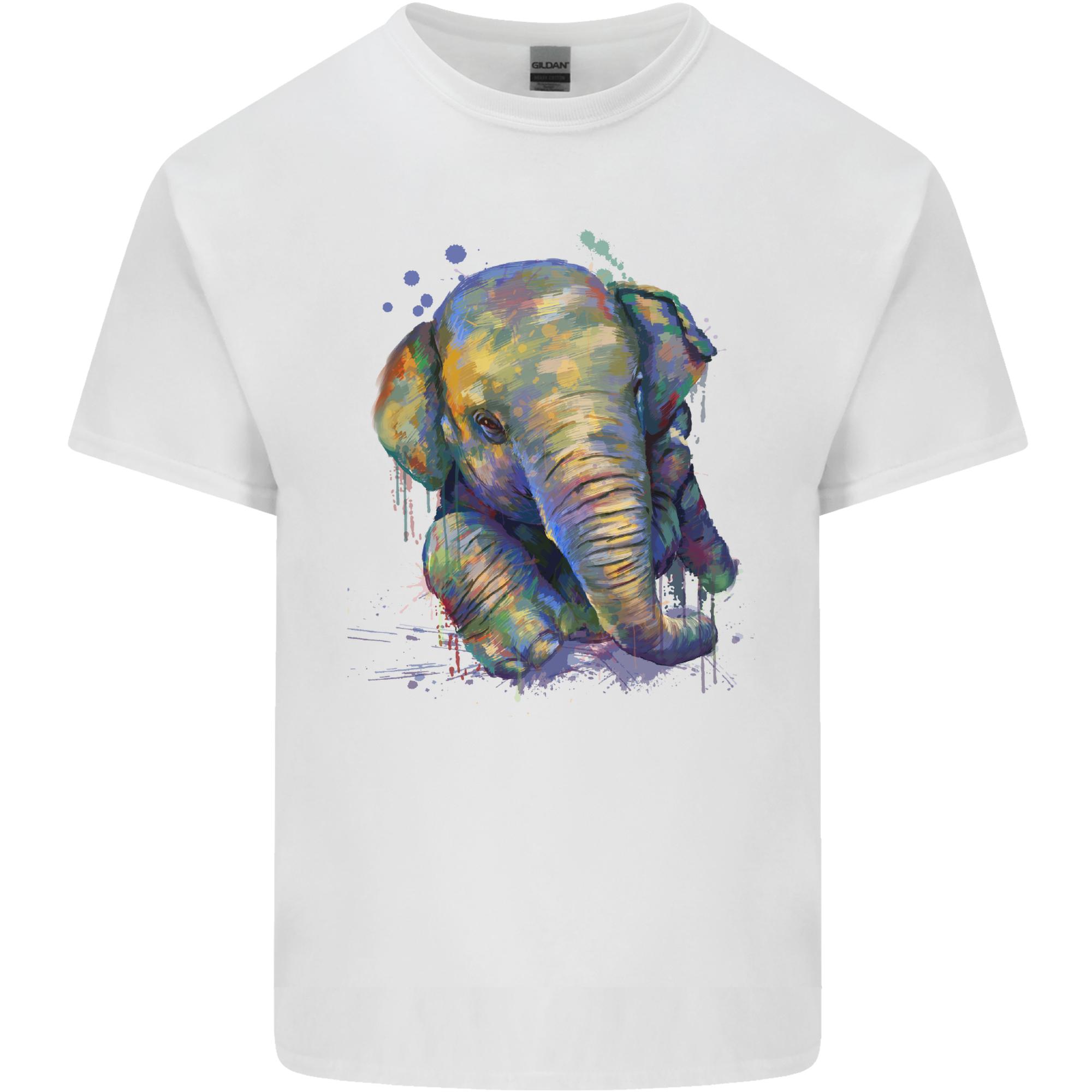 Elephant Hand Drawn Watercolour Unisexs Light Cotton TShirt S