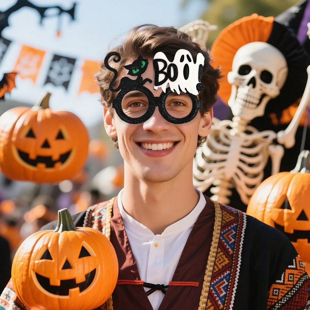 Halloween Kürbis Brille für Kinder Gruselige Fledermaus Totenkopf Party Kostüm Foto Requisite Spukhafte Halloween Dekorationen für festliche Feier