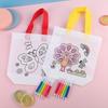 Children Drawing Toys DIY Graffiti Bag And Colored Marking Painting Non Woven Gift Bag Crafts Colorful Filling Painting Bag TMZ