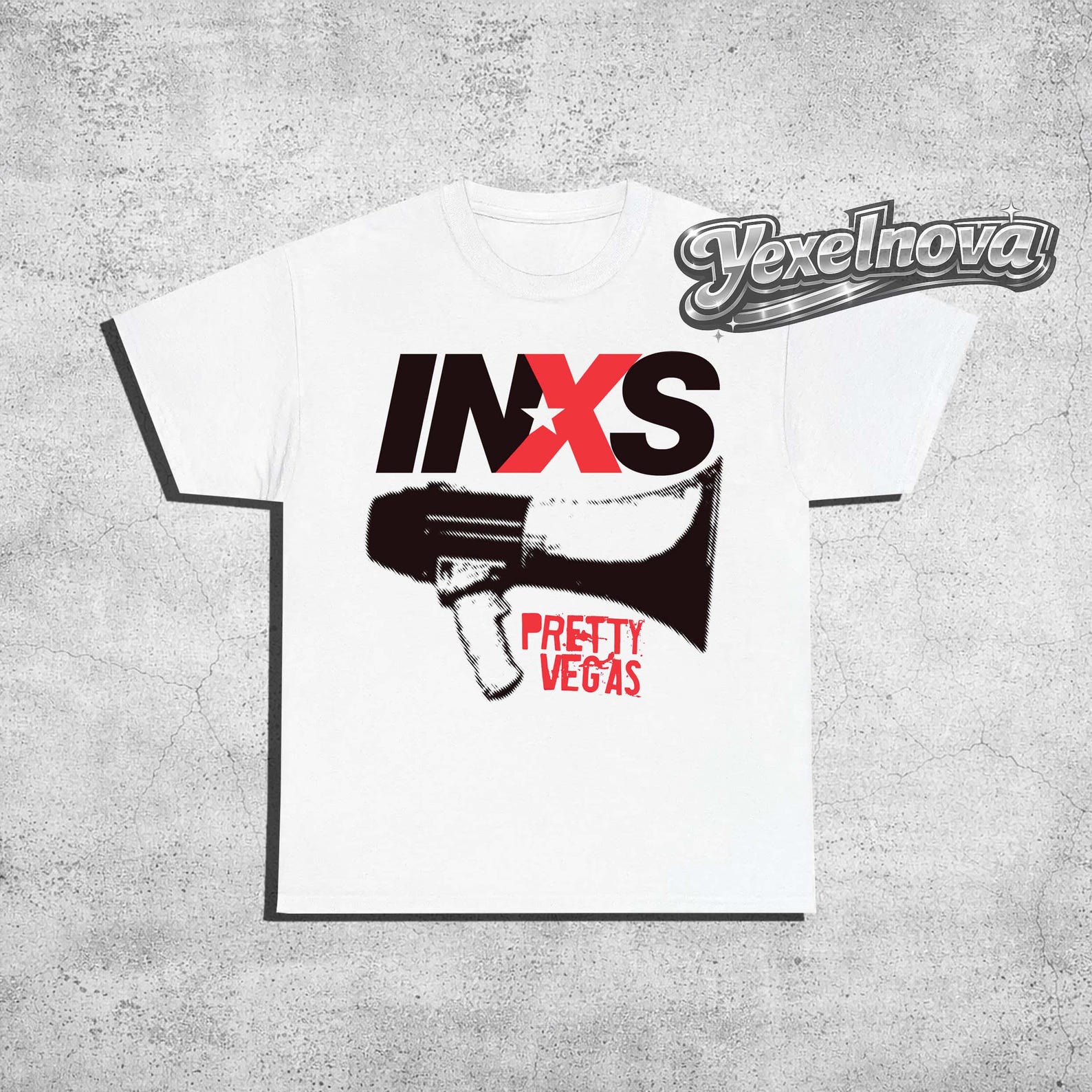 INXS Pretty Vegas T-Shirt: Australian Rock Band Music Tee L