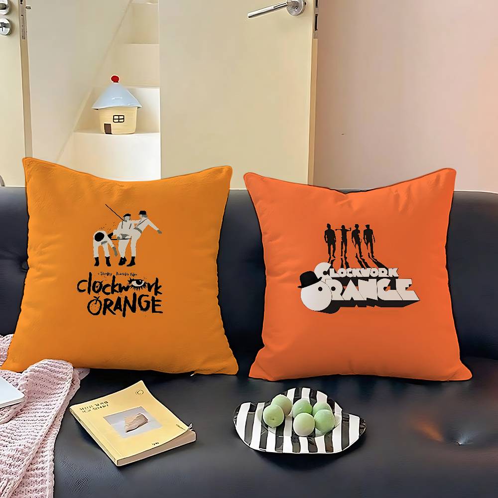 Uhrwerk Orange Kissenbezug Dekokissenbezug Nordischer Vintage-Stil Kissenbezüge Wohnzimmer Sofa Couch Sitz