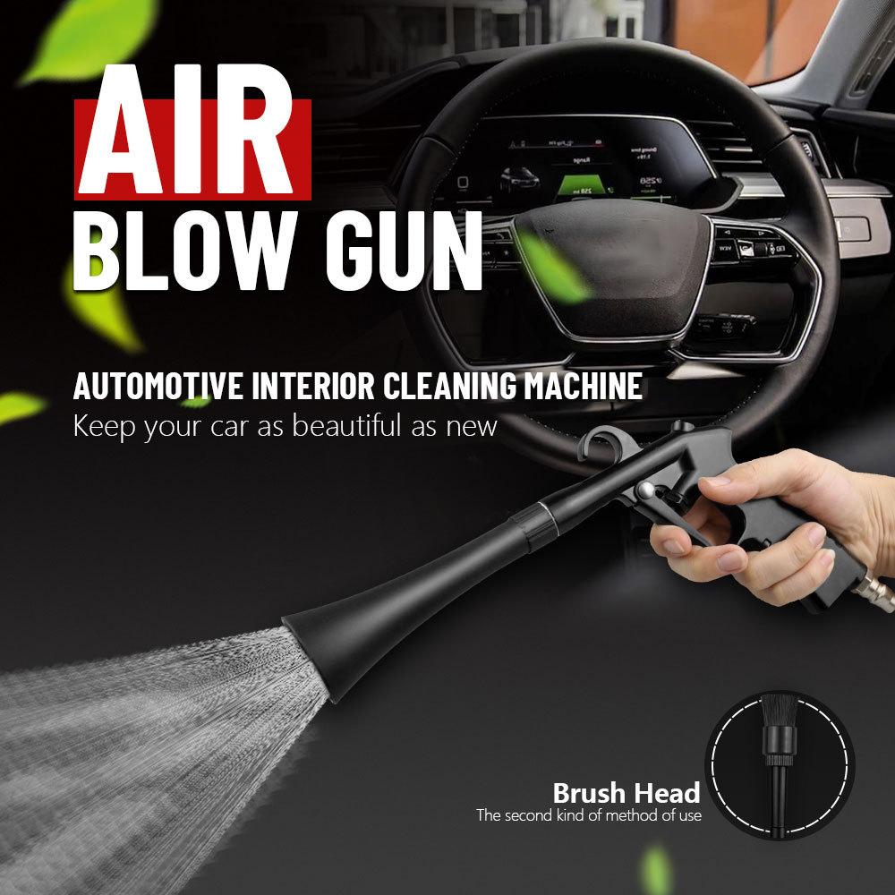 Air Blow Gun with Nozzle and Brush High Pressure Car Cleaning Gun Kit with Europe America Japan Connectors Detailing