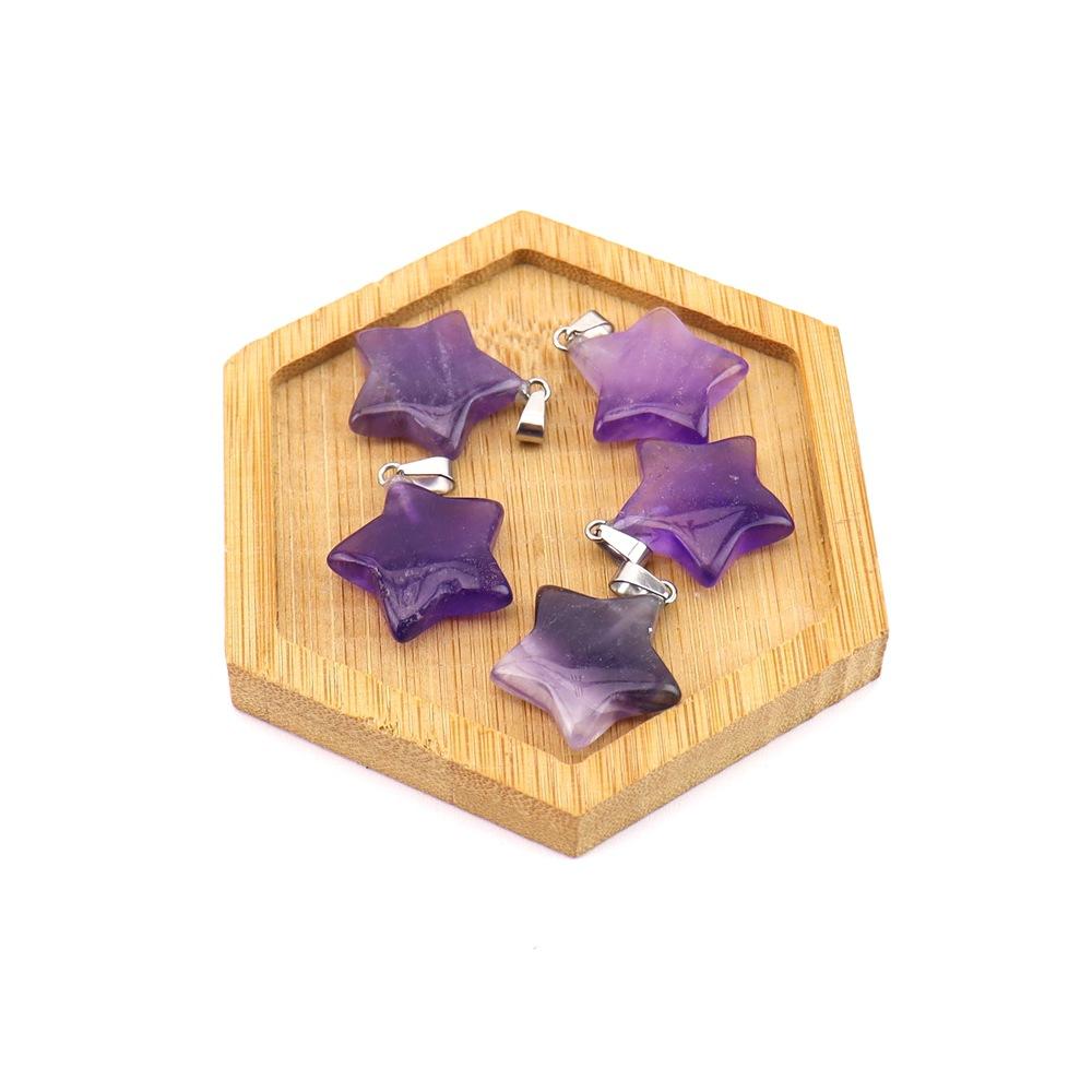 Agate Star Pendant Necklace Jewelry Powder Crystal Necklace Fashion Valentine'S Day Gift 20 * 6