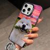 F-Funny Dog Phone Case For iPhone 17,16,15,14,13,12,11 Plus,Pro Max,XS,Colorful Silver Black Cover