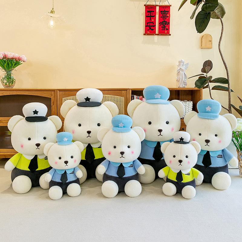 Police Bear Cute Plush Toy Throw Pillow Doll Girl Gift Comfortable Soft And