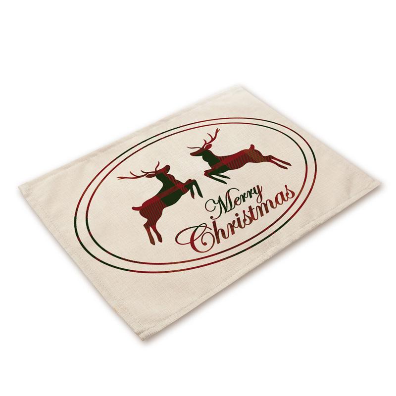 Western Style Stain-Proof Linen Placemat - Heat-Insulating and Decorative Christmas Table Mat