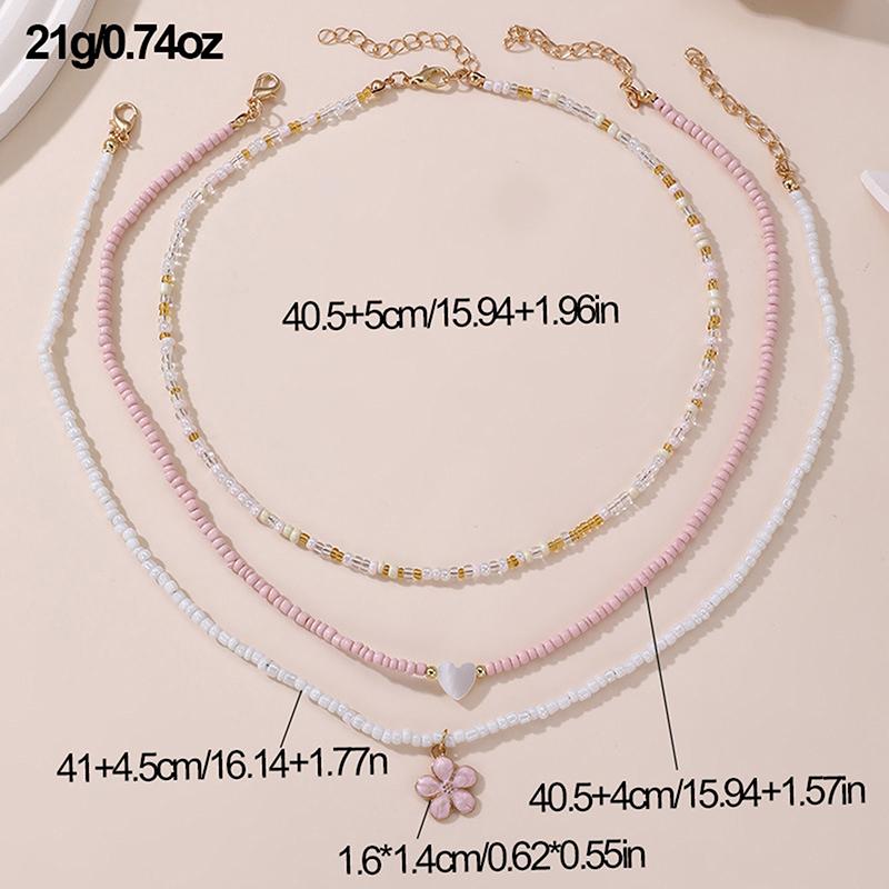 Bohemian Multilayer Rice Bead Chain Clavicle Necklace Vintage Acrylic Turtle Starfish Shell Pendant Choker Women'S Beach Jewelry