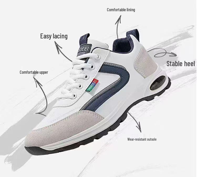 Men's Lightweight Waterproof Running & Work Shoes - Comfortable, Thick Sole, Casual Outdoor Sneakers for Spring & Autumn