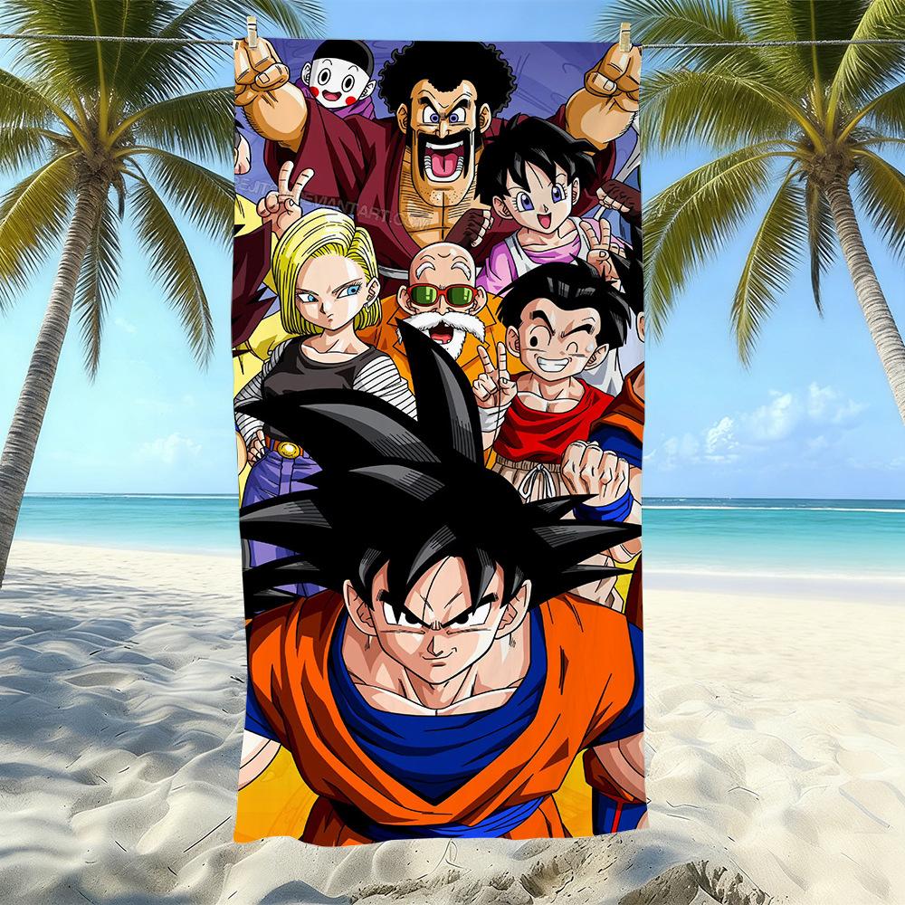 Animation Beach Towels Thickened Microfiber Quick-Drying Bath Towels Outdoor Travel Towels Can Be