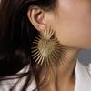 Shape Fan Stud Vintage Heart Ear Earrings Statement Party