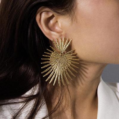 Boucles d'oreilles en forme d'éventail, Vintage, cœur, fête de déclaration