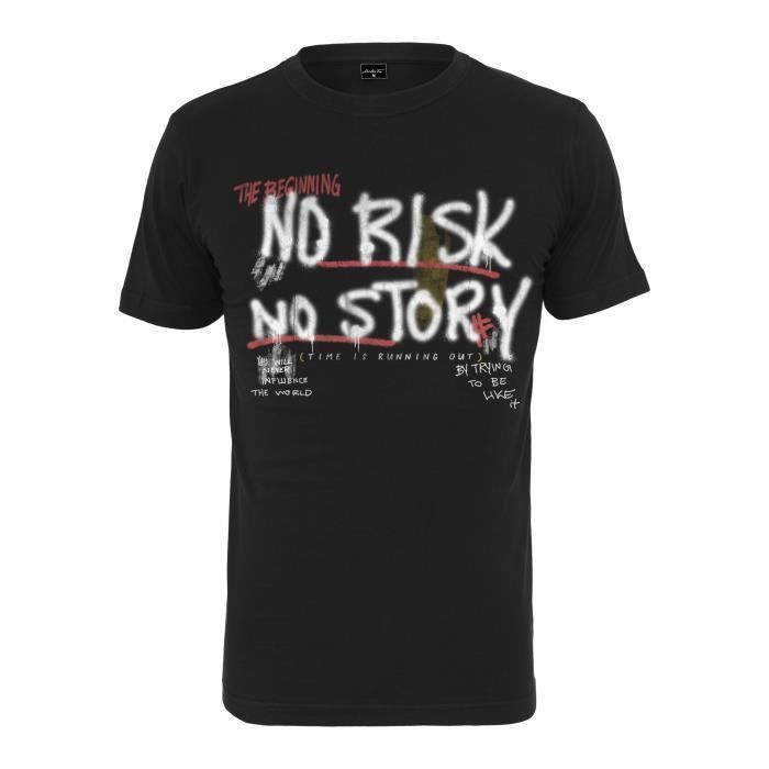 T-shirt - Mister Tee - No Risk No Story - Noir - 100% Coton - Manches Courtes