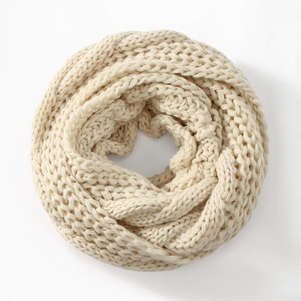 Knitted Material Neck Warmer Scarf Solid Color Winter Knitted Scarf Warm Thick Neck Scarf For Men